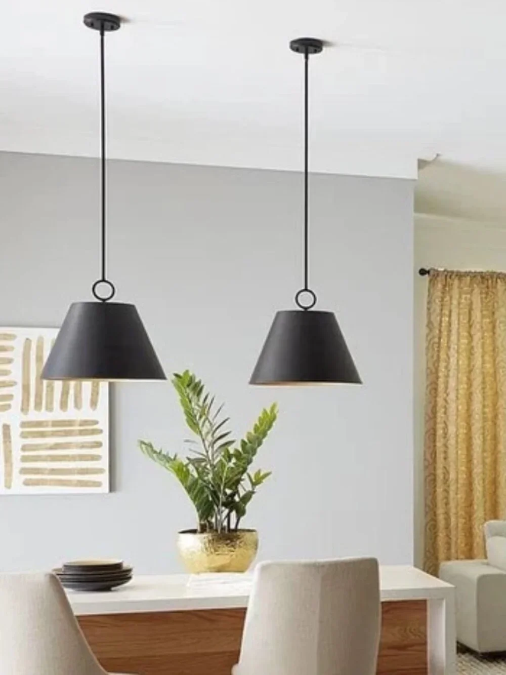 Progress Lighting Parkhurst Pendant Light 18 in, Matte Black